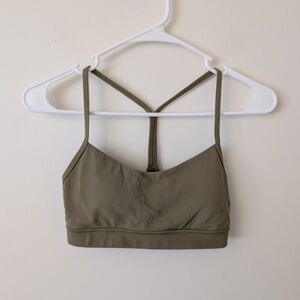 lululemon athletica Womens 4 Flow Y Sportsbra Green Activewear Workout Yoga